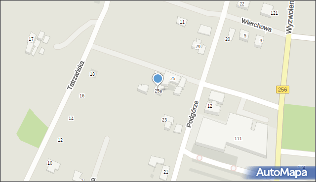 Bydgoszcz, Podgórze, 25a, mapa Bydgoszczy
