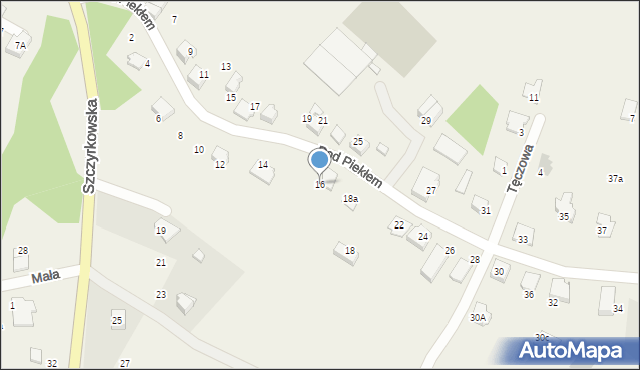 Bystra, Pod Piekłem, 16, mapa Bystra