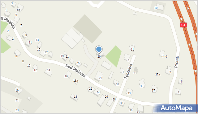 Bystra, Pod Piekłem, 29, mapa Bystra