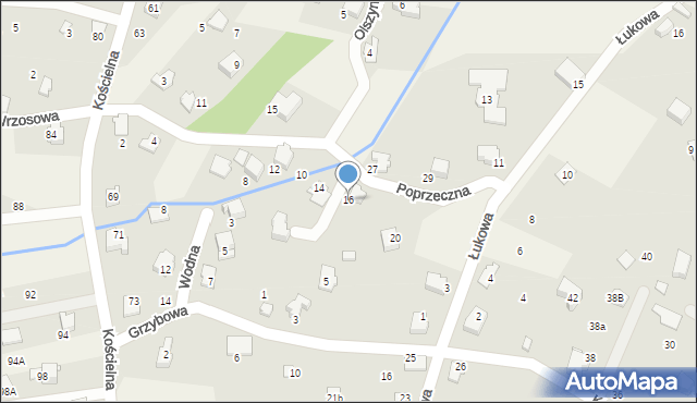 Bystra, Poprzeczna, 16, mapa Bystra