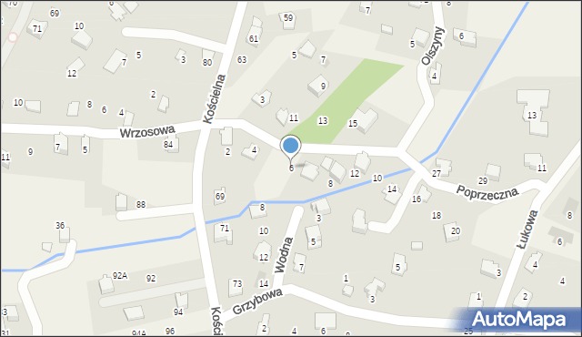 Bystra, Poprzeczna, 6, mapa Bystra