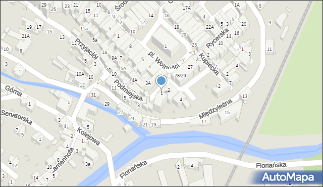 Bystrzyca Kłodzka, Podmiejska, 1, mapa Bystrzyca Kłodzka