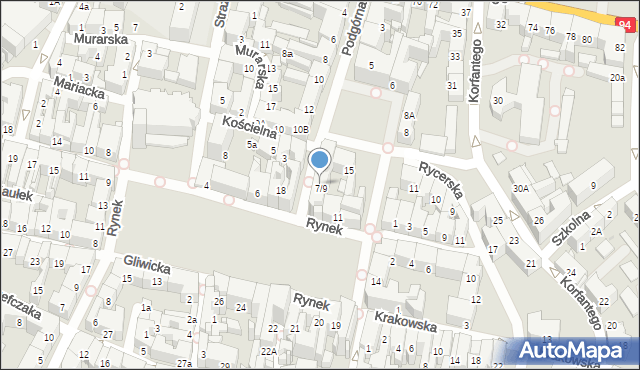 Bytom, Podgórna, 7, mapa Bytomia