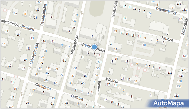 Bytom, Powstańców Śląskich, 3, mapa Bytomia