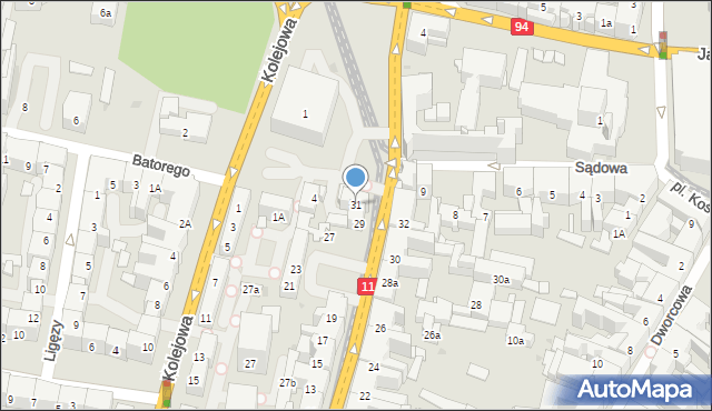 Bytom, Powstańców Warszawskich, 31, mapa Bytomia