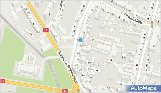 Bytom, Powstańców Warszawskich, 44, mapa Bytomia