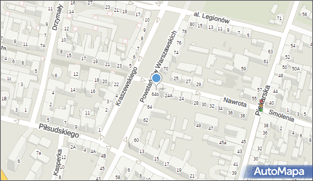 Bytom, Powstańców Warszawskich, 64c, mapa Bytomia