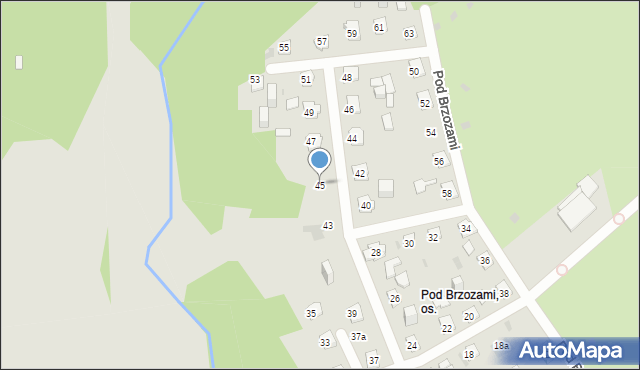 Bytom, Pod Brzozami, 45, mapa Bytomia