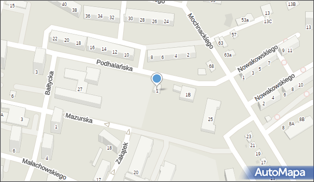 Bytom, Podhalańska, 1, mapa Bytomia