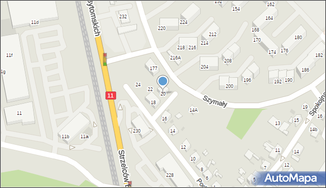 Bytom, Podmiejska, 20, mapa Bytomia