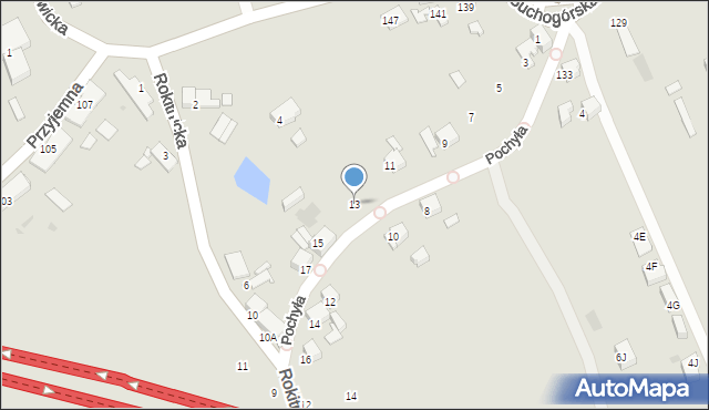 Bytom, Pochyła, 13, mapa Bytomia