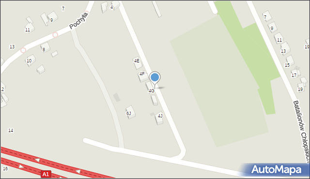 Bytom, Pochyła, 4h, mapa Bytomia