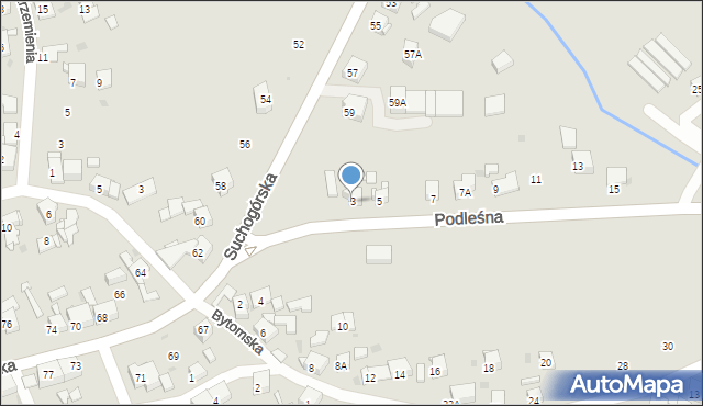 Bytom, Podleśna, 3, mapa Bytomia