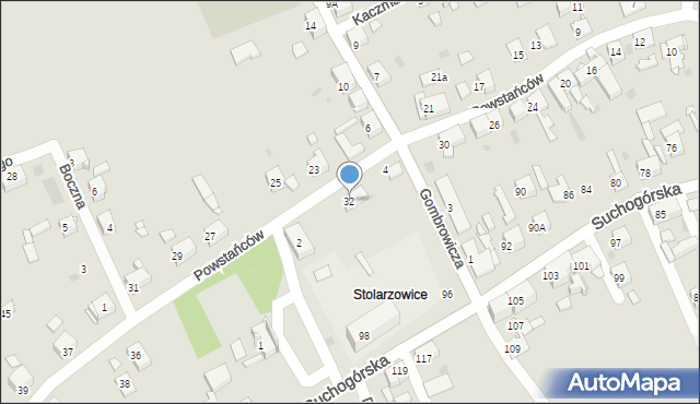 Bytom, Powstańców, 32, mapa Bytomia