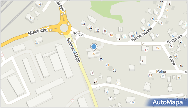Bytów, Polna, 27, mapa Bytów
