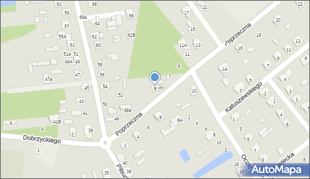 Cegłów, Poprzeczna, 5, mapa Cegłów