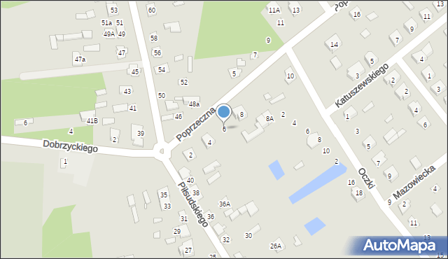 Cegłów, Poprzeczna, 6, mapa Cegłów