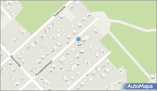 Celestynów, Poniatowskiego, 48A, mapa Celestynów
