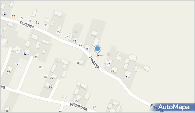 Celiny, Podgaje, 45, mapa Celiny