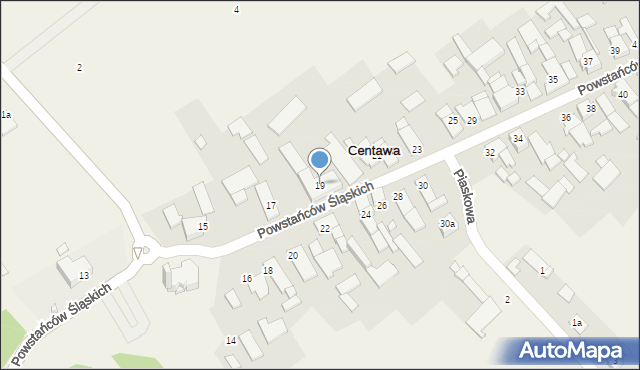 Centawa, Powstańców Śląskich, 19, mapa Centawa