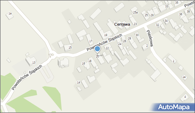 Centawa, Powstańców Śląskich, 20, mapa Centawa