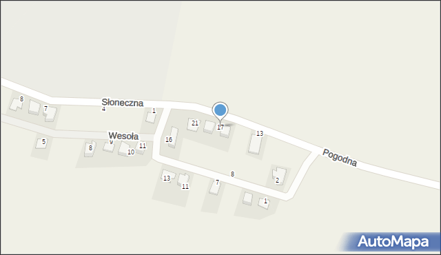 Cesarzowice, Pogodna, 17, mapa Cesarzowice