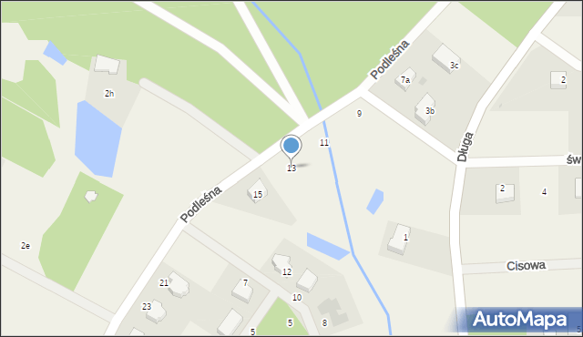 Charzykowy, Podleśna, 13, mapa Charzykowy