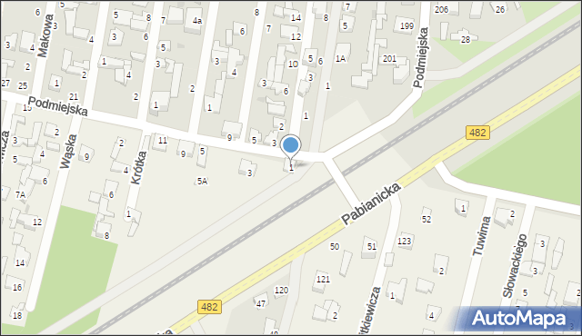 Chechło Pierwsze, Podmiejska, 1, mapa Chechło Pierwsze