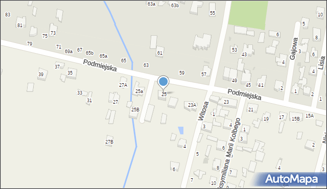 Chechło Pierwsze, Podmiejska, 25, mapa Chechło Pierwsze