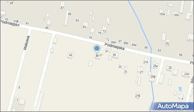 Chechło Pierwsze, Podmiejska, 39, mapa Chechło Pierwsze