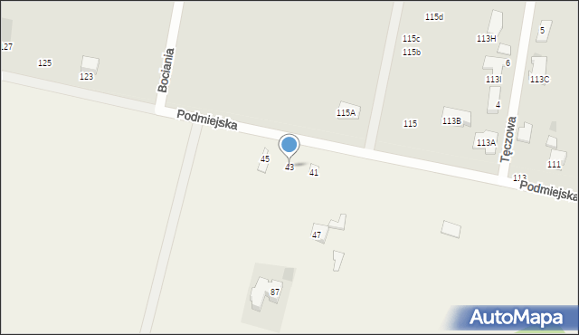 Chechło Pierwsze, Podmiejska, 43, mapa Chechło Pierwsze