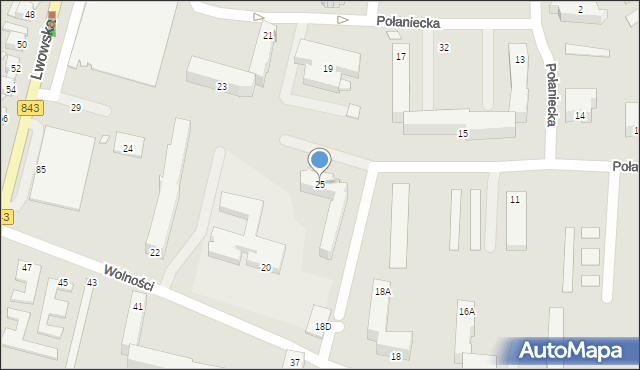 Chełm, Połaniecka, 25, mapa Chełma