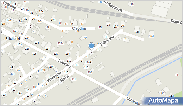 Chełm, Północna, 6, mapa Chełma