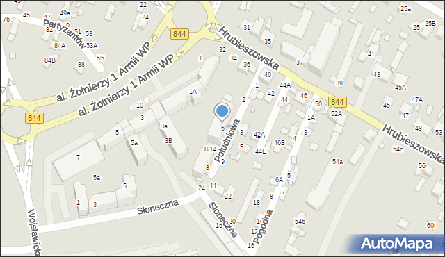 Chełm, Południowa, 6, mapa Chełma