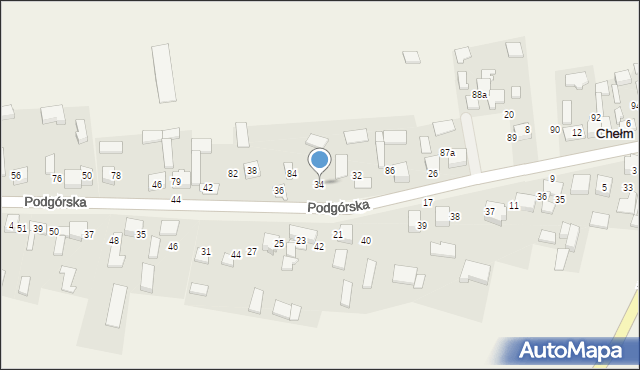 Chełm, Podgórska, 34, mapa Chełma