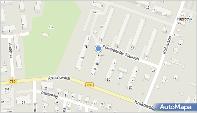 Chełmek, Powstańców Śląskich, 5, mapa Chełmek