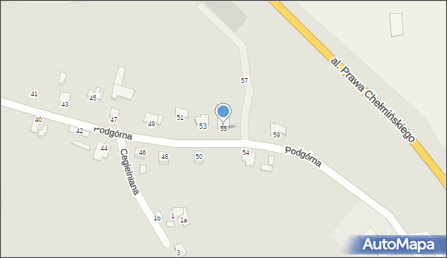 Chełmno, Podgórna, 55, mapa Chełmno
