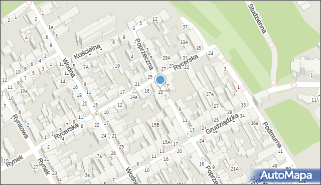 Chełmno, Poprzeczna, 12, mapa Chełmno