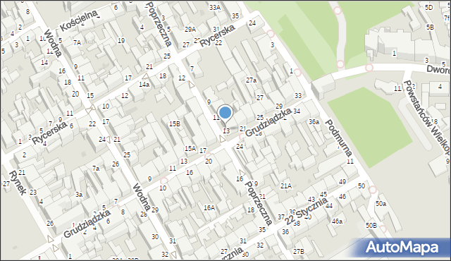 Chełmno, Poprzeczna, 13, mapa Chełmno