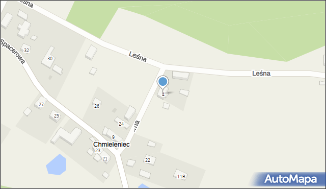 Chmieleniec, Podgórna, 4, mapa Chmieleniec