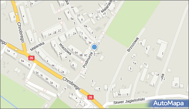 Chojna, Podmurze, 2, mapa Chojna