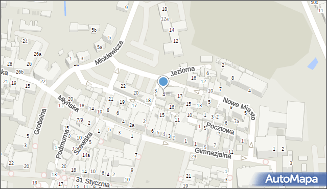 Chojnice, Podgórna, 4, mapa Chojnic