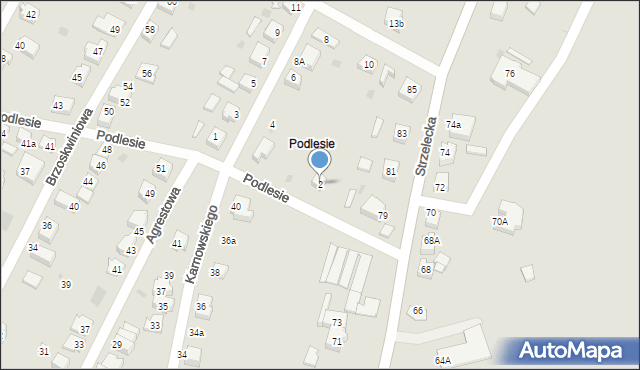 Chojnice, Podlesie, 2, mapa Chojnic