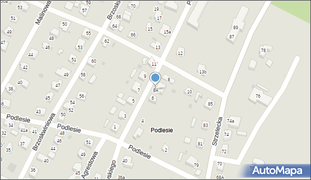 Chojnice, Podlesie, 8A, mapa Chojnic