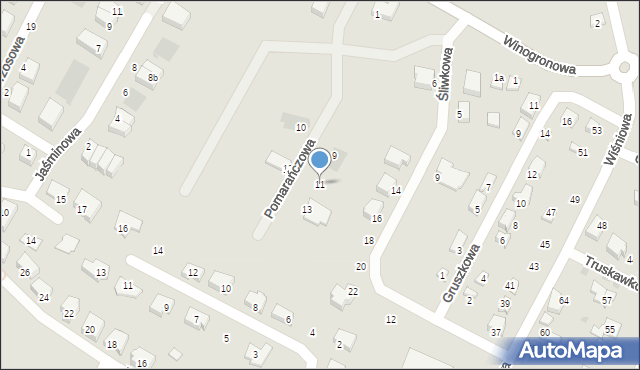 Chojnice, Pomarańczowa, 11, mapa Chojnic