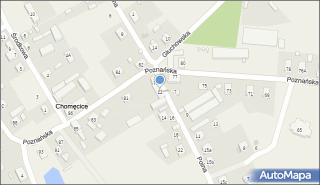 Chomęcice, Polna, 12, mapa Chomęcice