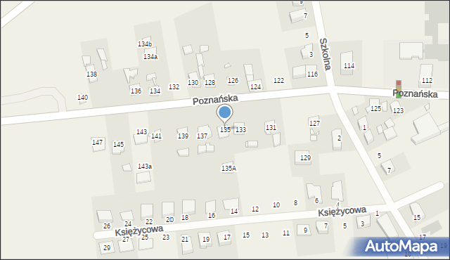 Chomęcice, Poznańska, 135, mapa Chomęcice