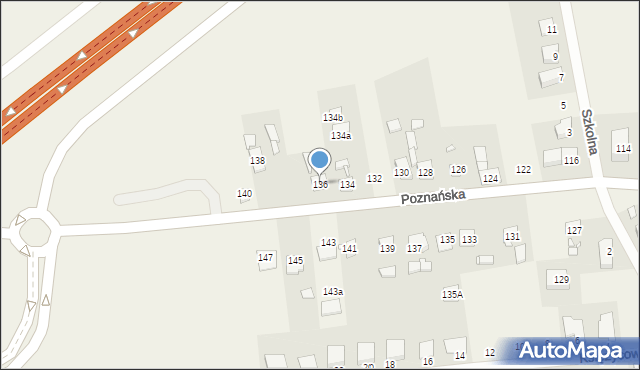 Chomęcice, Poznańska, 136, mapa Chomęcice