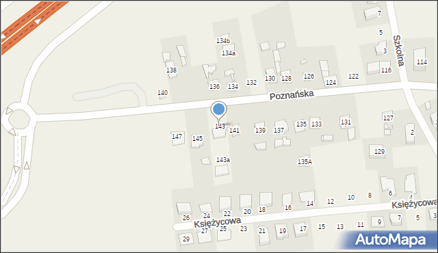 Chomęcice, Poznańska, 143, mapa Chomęcice