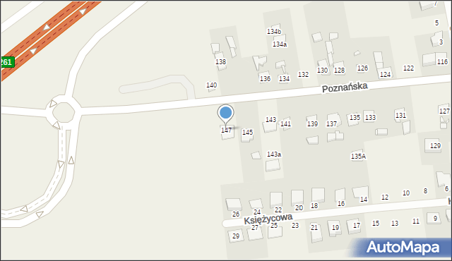 Chomęcice, Poznańska, 147, mapa Chomęcice